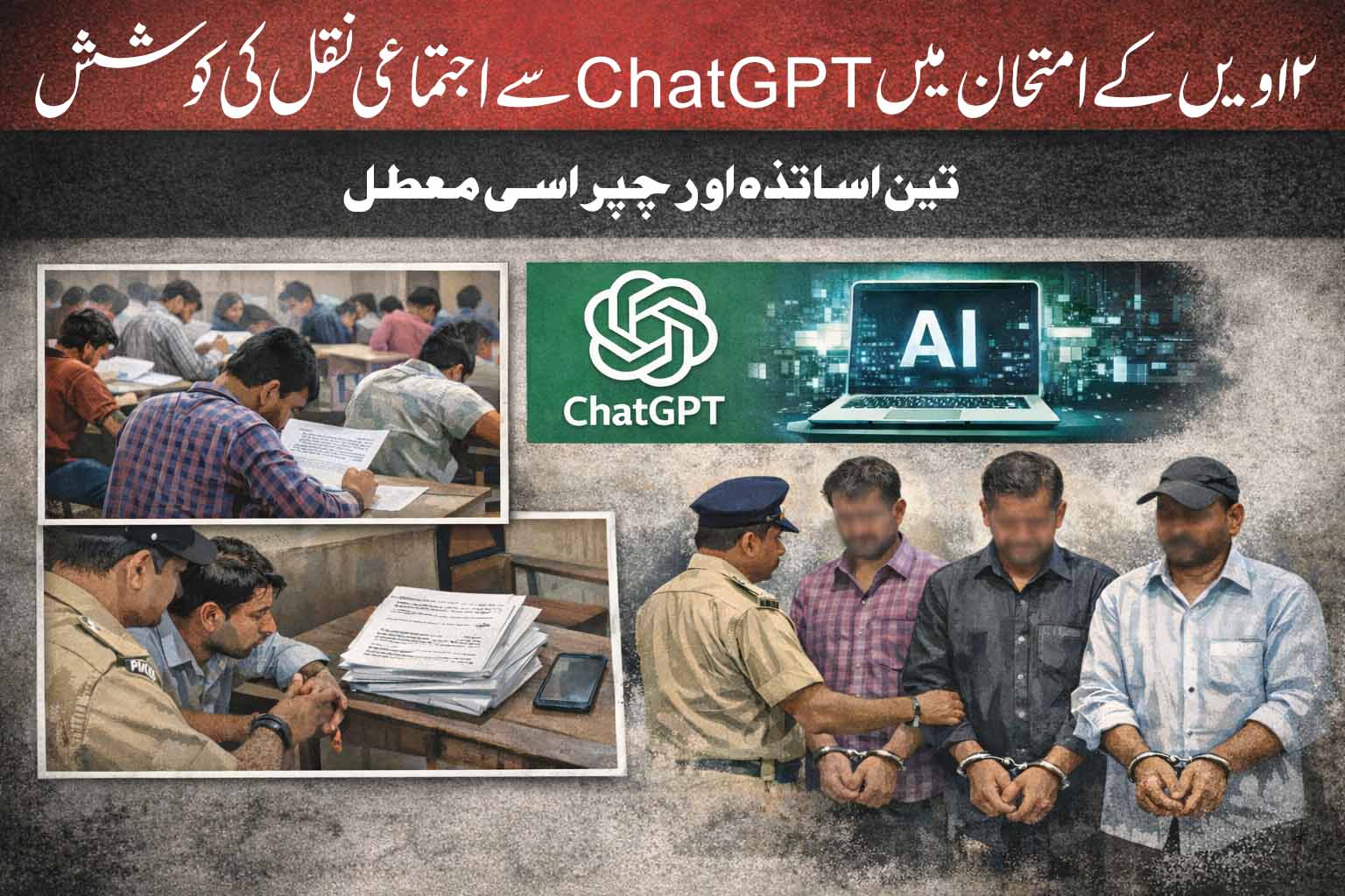 बारावीच्या परीक्षेत ChatGPT वरून सामूहिक कॉपीचा प्रयत्न, 3 शिक्षक आणि शिपाई निलंबित बारावीच्या परीक्षेत ChatGPT वरून सामूहिक कॉपीचा प्रयत्न, 3 शिक्षक आणि शिपाई निलंबित